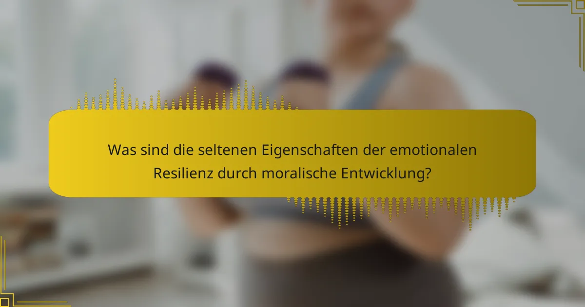 Was sind die seltenen Eigenschaften der emotionalen Resilienz durch moralische Entwicklung?