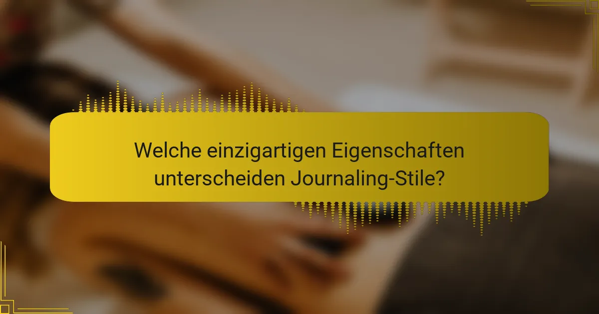 Welche einzigartigen Eigenschaften unterscheiden Journaling-Stile?
