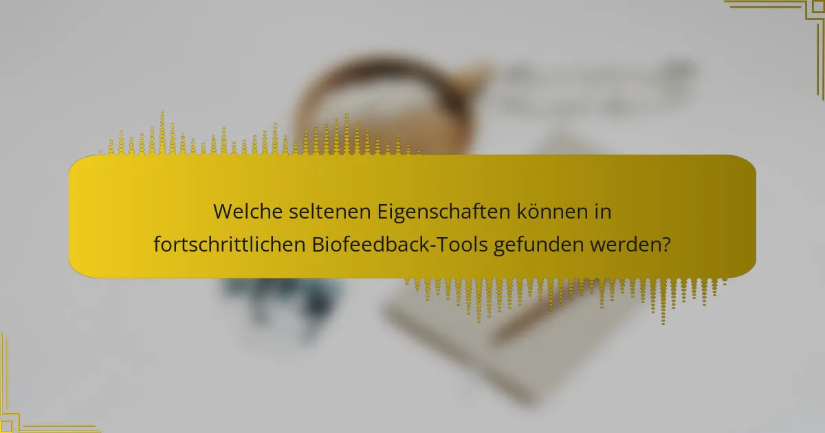 Welche seltenen Eigenschaften können in fortschrittlichen Biofeedback-Tools gefunden werden?