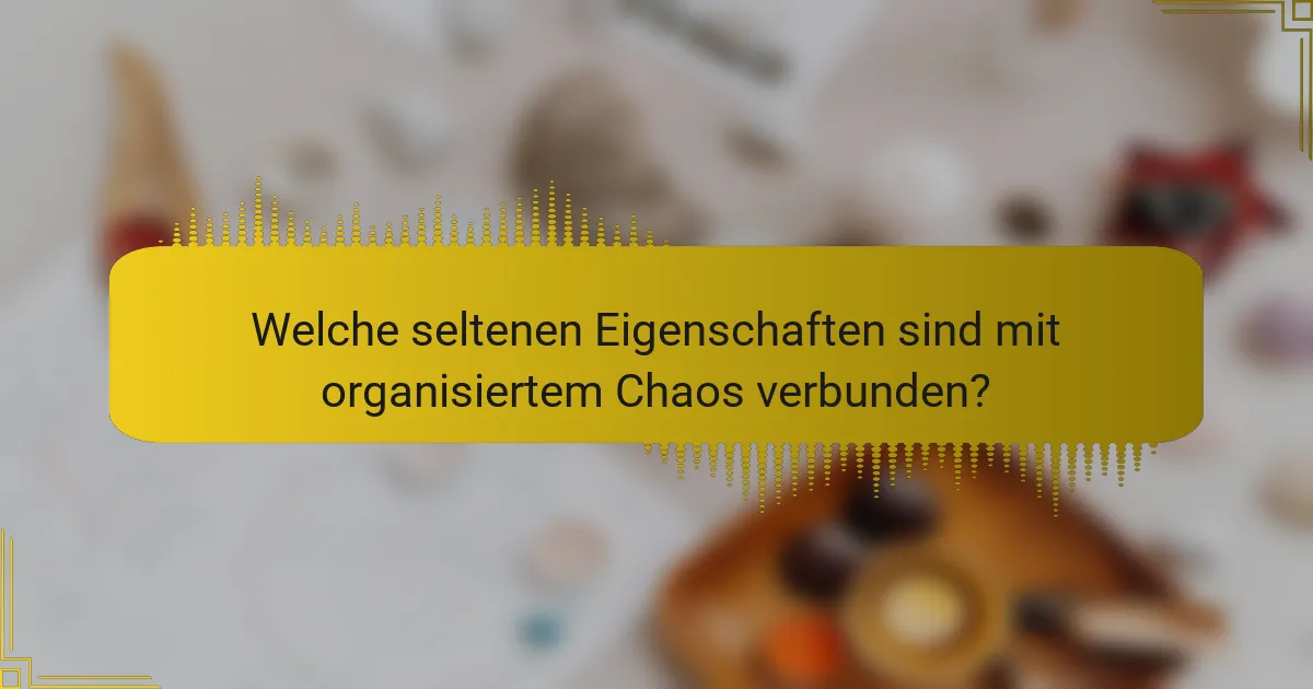 Welche seltenen Eigenschaften sind mit organisiertem Chaos verbunden?