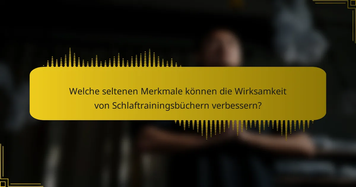 Welche seltenen Merkmale können die Wirksamkeit von Schlaftrainingsbüchern verbessern?