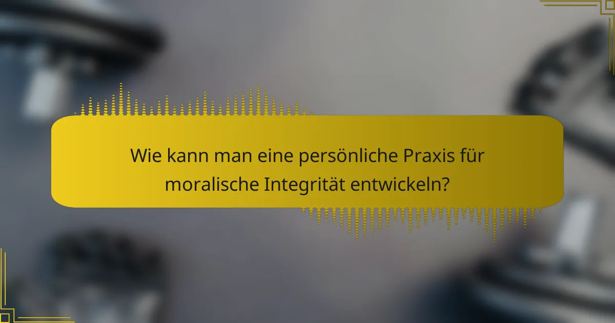 Wie kann man eine persönliche Praxis für moralische Integrität entwickeln?